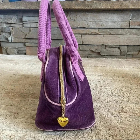 Victoria's Secret Vintage Y2K 90s Purse Handbag Purple Gold Velour - Picture 5 of 14